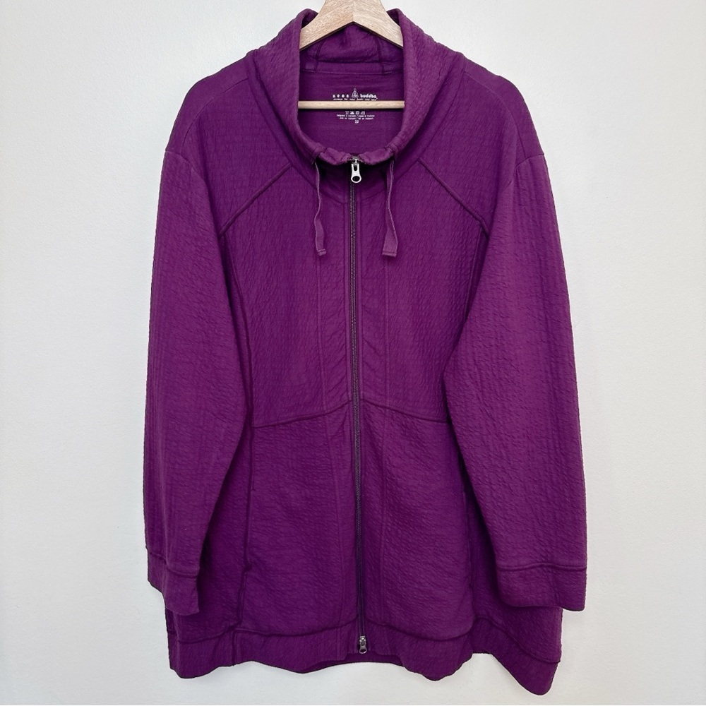 Neon Buddha Womens 3X Purple Lagenlook Stretch Cotton Jacket